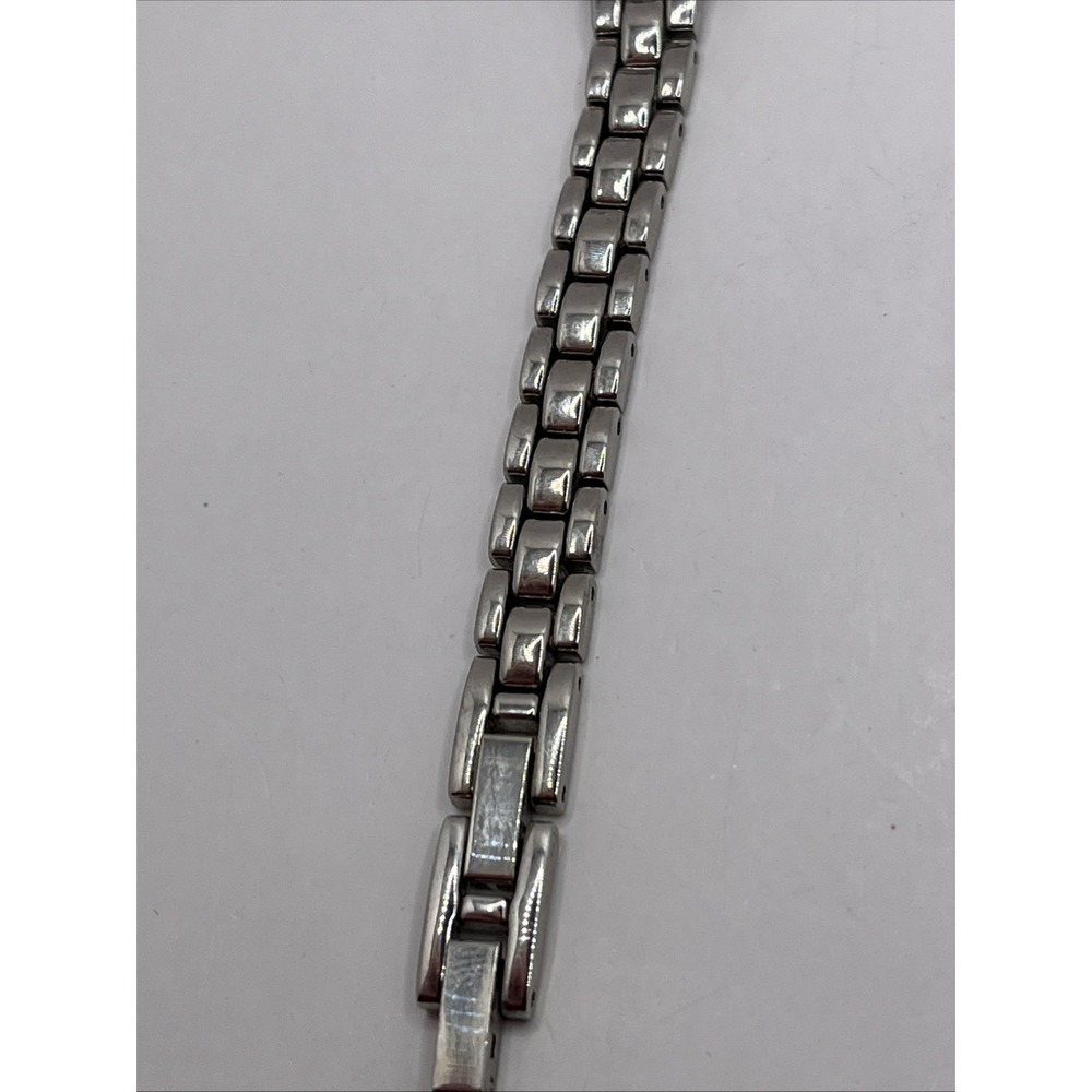 Women's Mother of Pearl Dial Quartz Watch‎ Crystal Bezel 7.5" Band- New Battery - Picture 6 of 9